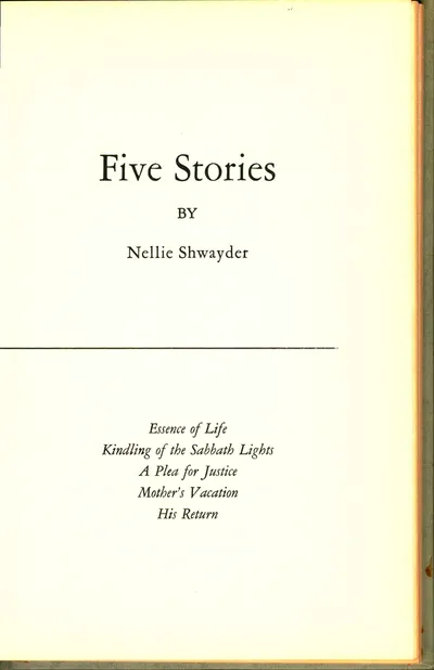 "Five Stories" by Nellie Shwayder