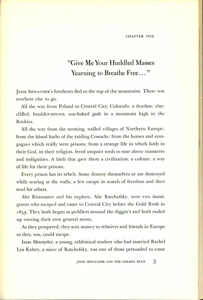 Jesse Shwayder and the Golden Rule 