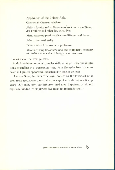 Jesse Shwayder and the Golden Rule 
