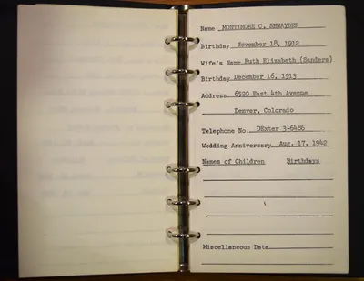 Shwayder Family Address Book - Montimore C. Shwayder