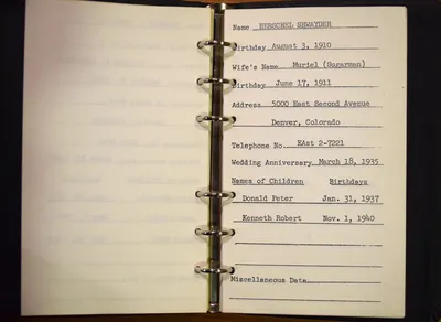Shwayder Family Address Book - Herschel Shwayder
