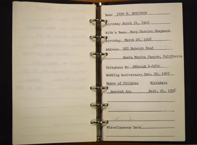Shwayder Family Address Book - Ivan N. Breetwor