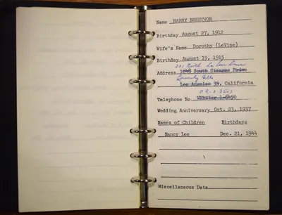 Shwayder Family Address Book - Harry Breetwor