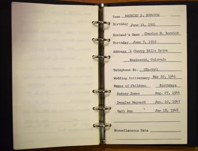 Shwayder Family Address Book - Maurine S. Borwick