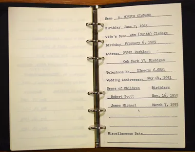 Shwayder Family Address Book - A. Morten Clamage