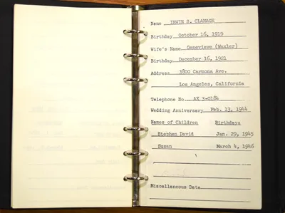 Shwayder Family Address Book - Irwin S. Clamage