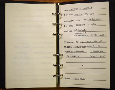 Shwayder Family Address Book - Jesse Lou Harsham