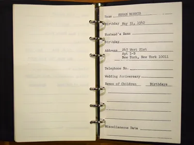 Shwayder Family Address Book - Susan Morris