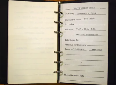Shwayder Family Address Book - Judith Morris Drake