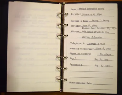Shwayder Family Address Book - Hannah Shwayder Berry