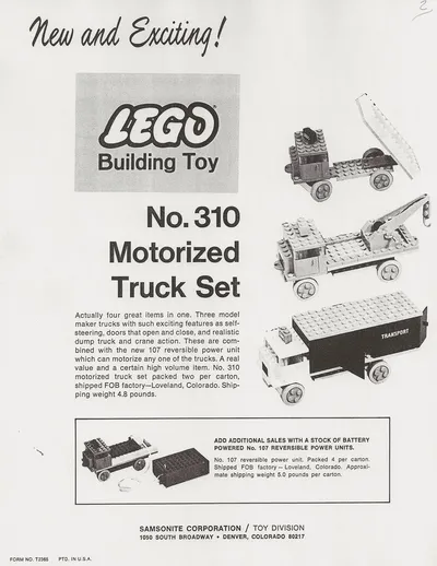 Thumbnail for 310 Motorized Truck Set (Dealer Catalog)