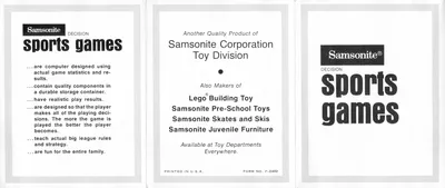 Samsonite Decision Sports Games Brochure