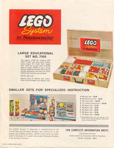 7100 Large Educational Set Pamphlet