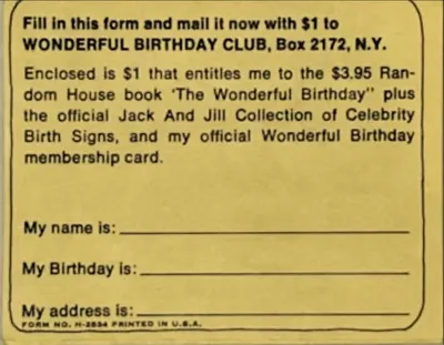 Wonderful Birthday Club Member Ad (1969) - 3