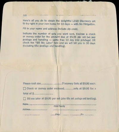 Imaginations Inc Order Envelope (Inside, 1967)