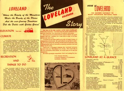 1963 Loveland Tourist Map/Information (Front)