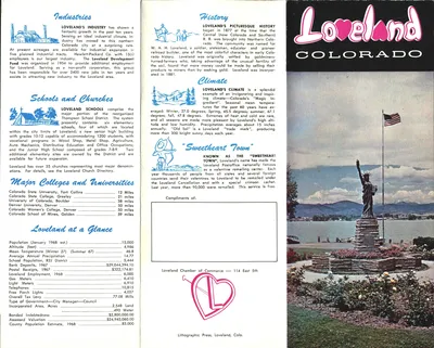 1968 Loveland Colorado Tourist Pamphlet