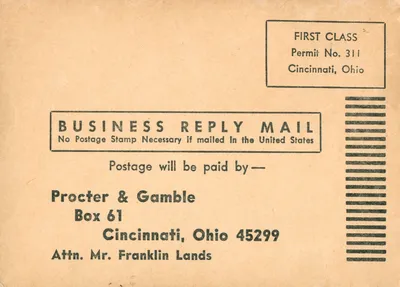Procter and Gamble Promotional Card