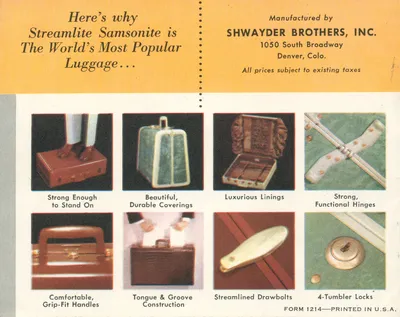 Samsonite Streamlite Luggage Brochure