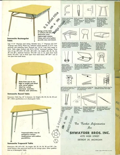 1956 Samsonite Classroom Furniture Catalog (Abridged)