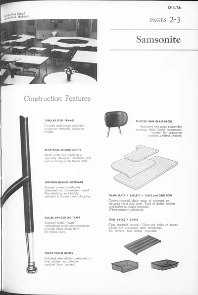 1958 Samsonite Classroom Furniture Catalog