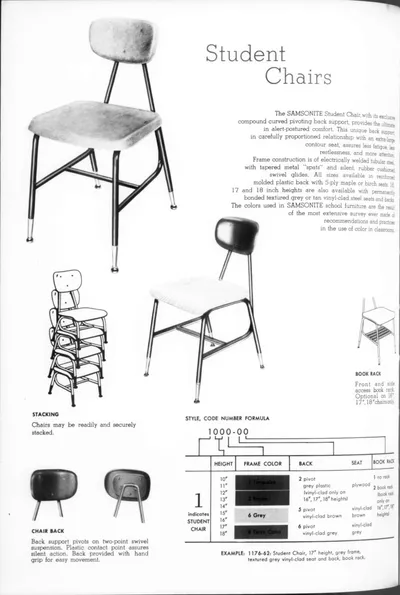 1958 Samsonite Classroom Furniture Catalog
