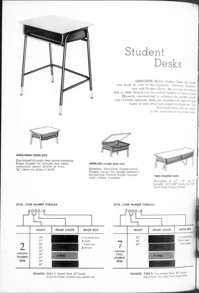 1958 Samsonite Classroom Furniture Catalog