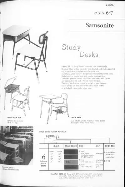 1958 Samsonite Classroom Furniture Catalog