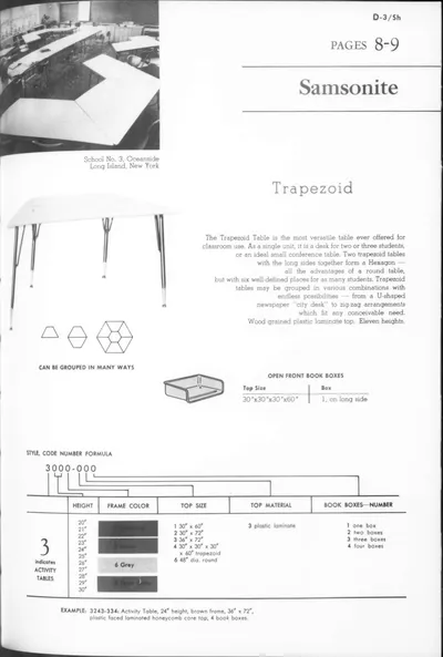 1958 Samsonite Classroom Furniture Catalog