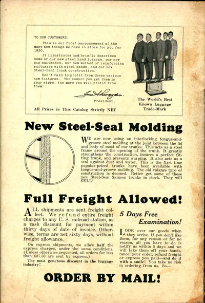 1930 Samson Luggage Dealer Catalog