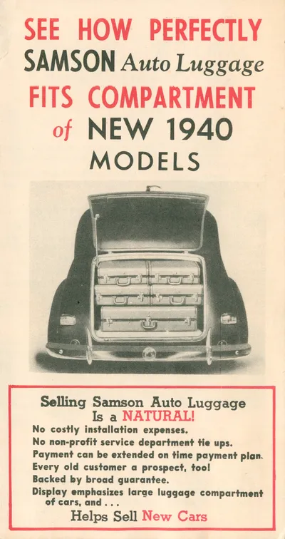 Samson Auto Luggage Dealer Pamphlet 1940