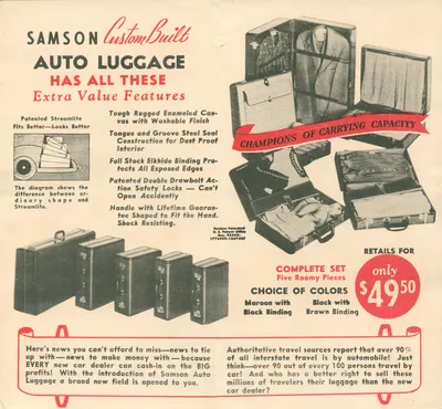 Samson Auto Luggage Dealer Pamphlet 1940