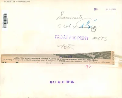 1968 Montbello Plant Press Photo