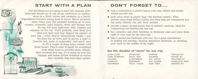 Samsonite Travel Bureau "Pointers on Packing" Guide