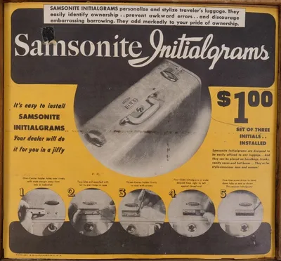 Samsonite Initialgrams (Inner Instruction/Ad Sheet)