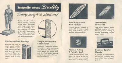 Samsonite Luggage Brochure "Strong Enough to Stand On"