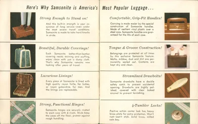 Samsonite Luggage "America's Most Famous Traveler!" Brochure