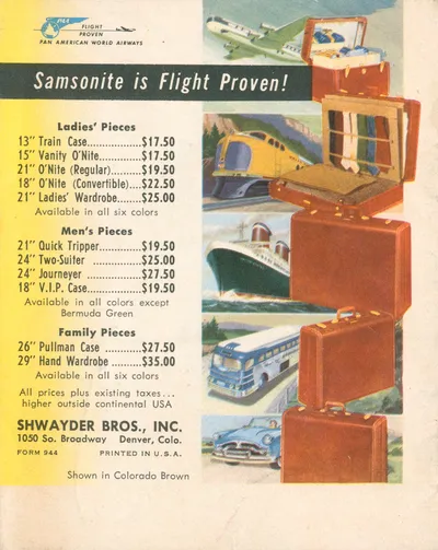 Samsonite Luggage "America's Most Famous Traveler!" Brochure