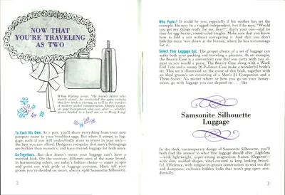 Samsonite Silhouette "Now That You're Travelling as Two" Guide/Instructions