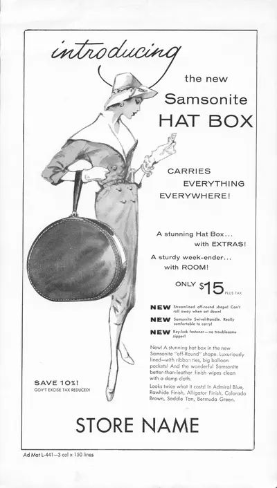 Samsonite Hat Box Ad Mat
