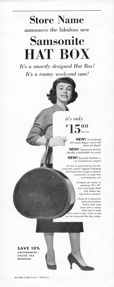 Samsonite Hat Box Ad Mat