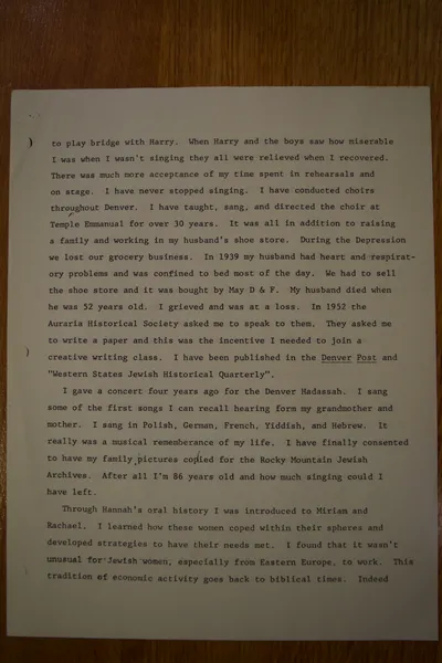 Oral History as told by Hannah Shwayder Berry