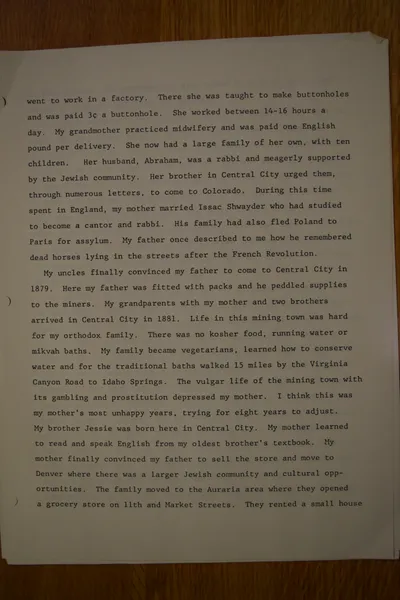 Oral History as told by Hannah Shwayder Berry