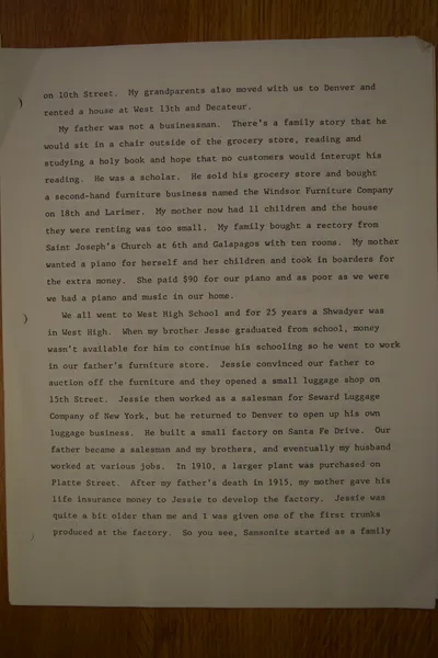 Oral History as told by Hannah Shwayder Berry