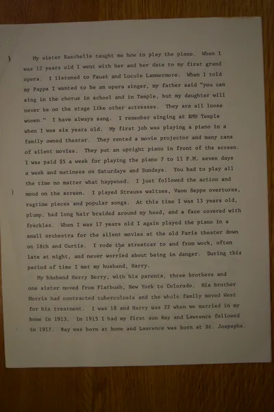 Oral History as told by Hannah Shwayder Berry
