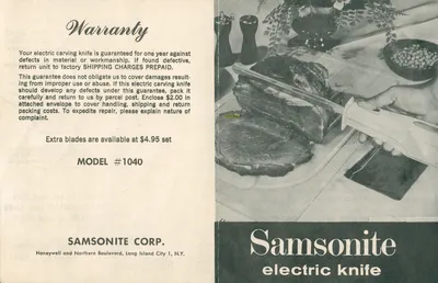 Samsonite Electric Kitchen Knife Instructions