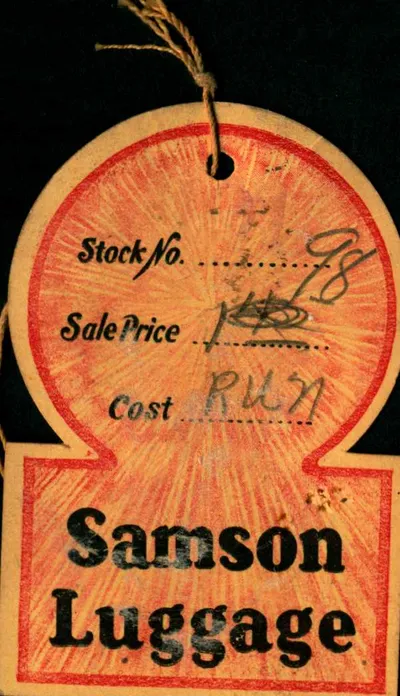 Shwayder Trunk Manufacturing Co. Samson Luggage Hang Tag (1920s)